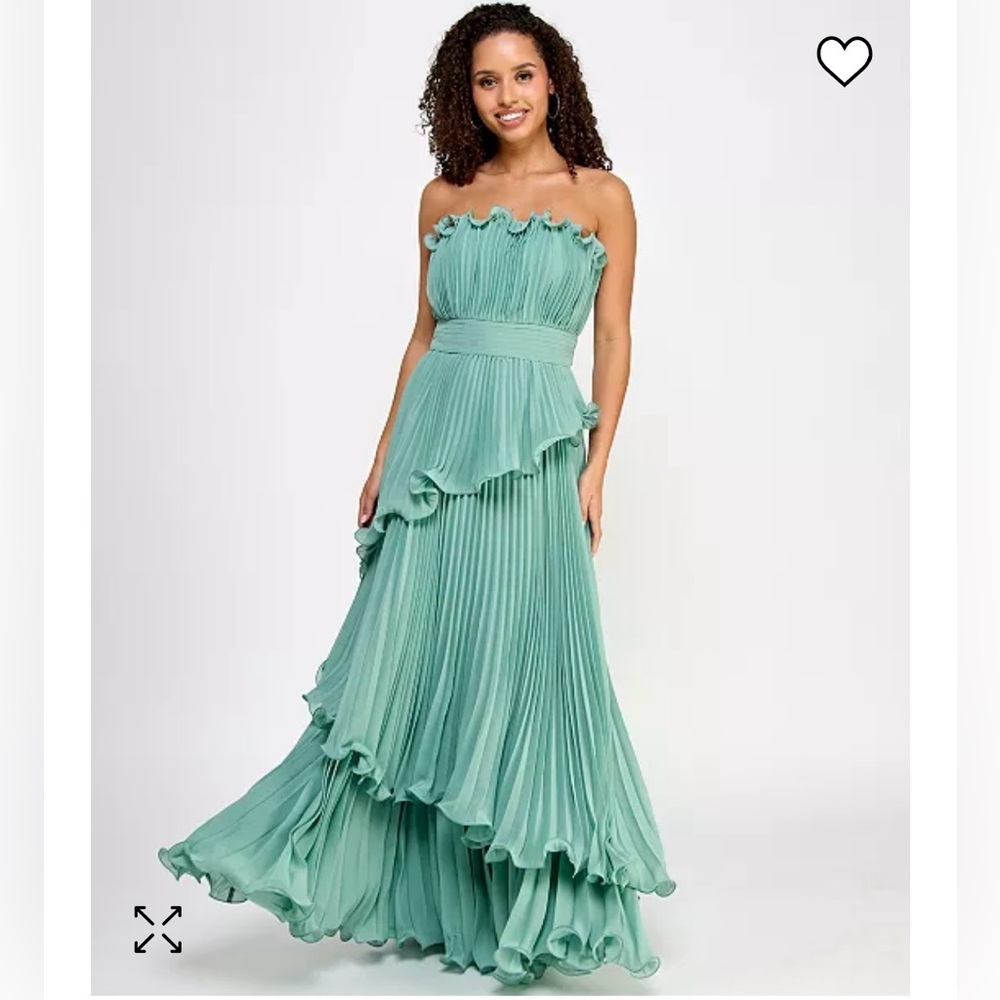 Strapless Ruffled Tiered Gown